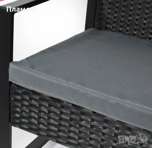 Градински комплект за кафе маса с два стола с възглавници, снимка 3 - Градински мебели, декорация  - 53599181