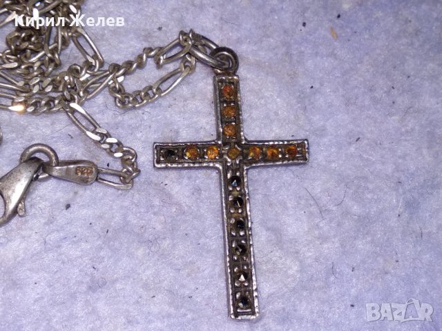 Стар МАРКАЗИТЕН СРЕБЪРЕН АРТ КРЪСТ СРЕБРО 925 с АВТОРСКА СРЕБЪРНА 925 КАРТИЕ ПЛЕТКА ВЕРИЖКА 38533, снимка 13 - Колиета, медальони, синджири - 41451029