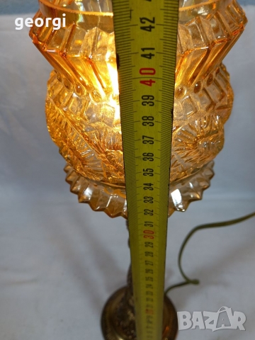 Ретро настолна бронзова лампа , снимка 3 - Настолни лампи - 36092186