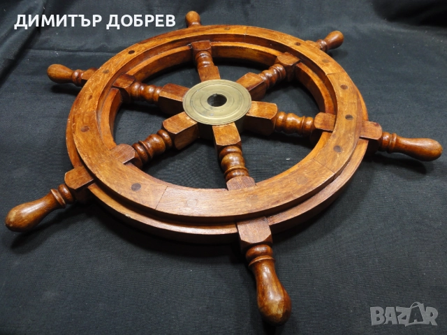 СТАР РЕТРО ДЪРВЕН КОРАБЕН/ЯХТЕН ЩУРВАЛ РУЛ КОРМИЛО, снимка 3 - Антикварни и старинни предмети - 52223870