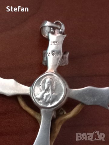 Масивен сребърен кръст, снимка 4 - Антикварни и старинни предмети - 42462951