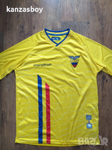 Ecuador Vintage Marathon Sports F.E.F Athletic Size L - ретро футболна тениска Л  , снимка 6 - Тениски - 44828093