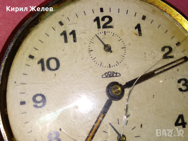PRIM MADE IN CZECHOSLOVAKIA Стар МЕХАНИЧЕН КОЛЕКЦИОНЕРСКИ ЧЕХОСЛОВАШКИ БУДИЛНИК - ПРИМ 30611, снимка 3 - Антикварни и старинни предмети - 44549503