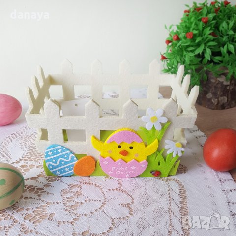 2738 Великденски панер за яйца с декорация пиле, снимка 3 - Декорация за дома - 35852033