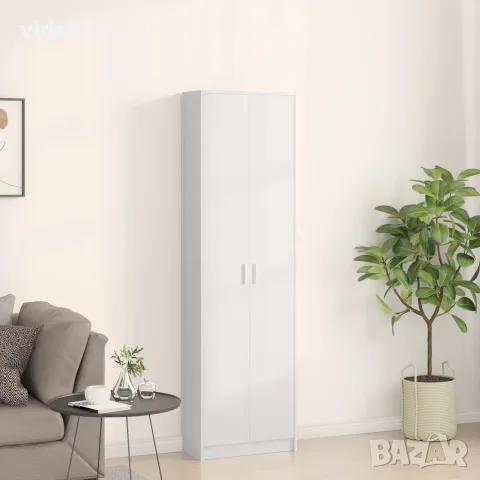 vidaXL Гардероб Бяло 55 x 25 x 189 см Инженерна дървесина, снимка 4 - Гардероби - 56147054