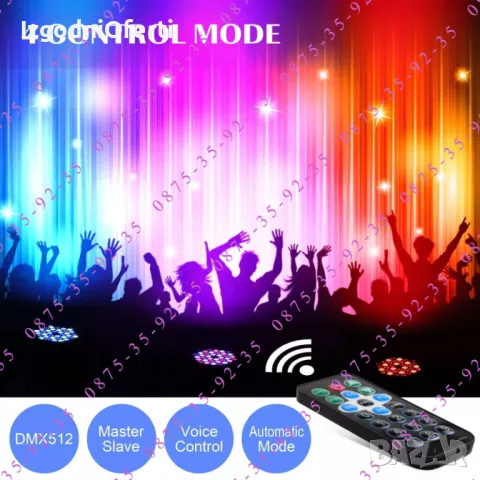 +ДИСТАНЦИОННО 36 LED Диско Прожектор Парти Дискотечен лед Проектор PAR, снимка 9 - Прожектори - 49417336