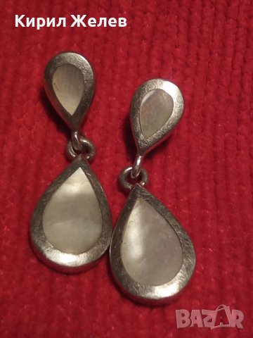 ВИНТИДЖ СРЕБЪРНИ СЕДЕФЕНИ АР НУВО ОБЕЦИ СРЕБРО 925 АНГЛИЯ РЪЧНА ЮВЕЛИРНА ИЗРАБОТКА 27169, снимка 11 - Обеци - 36817705