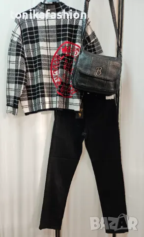 Дамски пуловер каре , снимка 4 - Блузи с дълъг ръкав и пуловери - 48617365