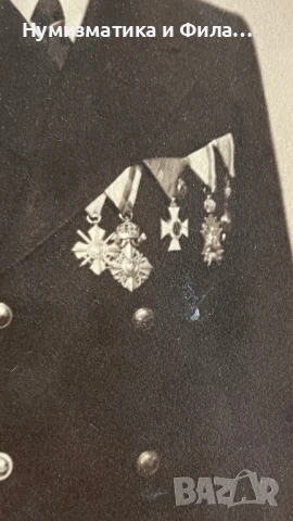 Царска снимка на военно морски офицер с ордени-1937, снимка 2 - Антикварни и старинни предмети - 50605242