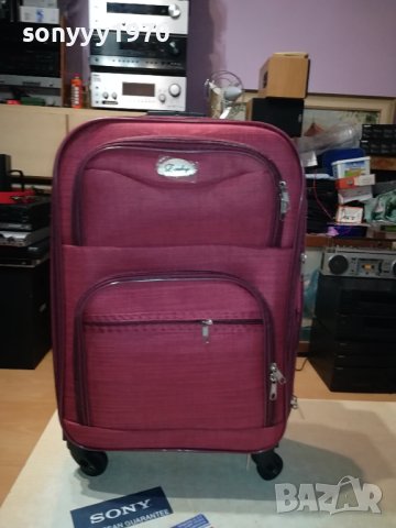 НОВ КУФАР 55Х36Х20СМ ЧЕРВЕН ДЕНИМ 1808231751, снимка 3 - Куфари - 41896601