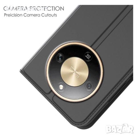 Калъф за Honor Magic8 Lite 5G, Кожен PU, с Прозорец, Джоб за Карти и Вграден Стенд, Магнитно Затваря, снимка 7 - Калъфи, кейсове - 53175010