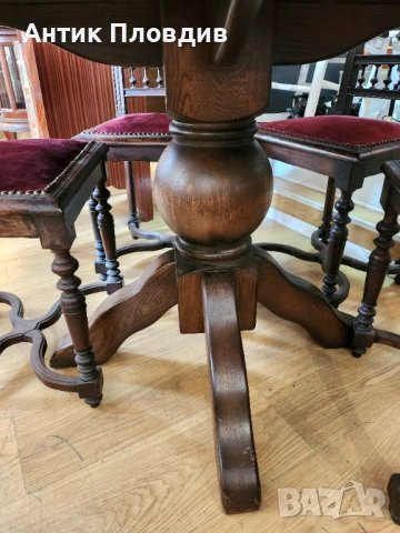 Трапезна маса от масив с многоъгълен плот, снимка 7 - Маси - 53381032