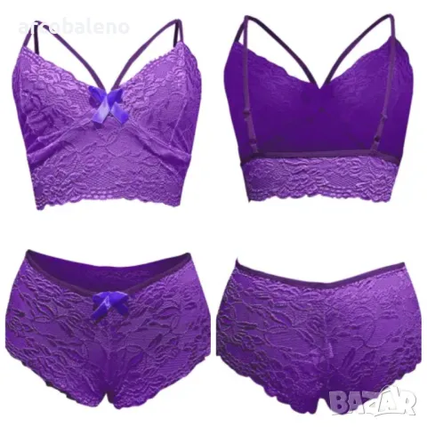 Европейски и американски дамски секси комплект бельо с дантела, 8цвята, снимка 8 - Бельо - 40940191