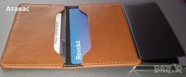 Кожен портфейл със RFID защита и автоматичен картодържач, снимка 4 - Портфейли, портмонета - 41480410