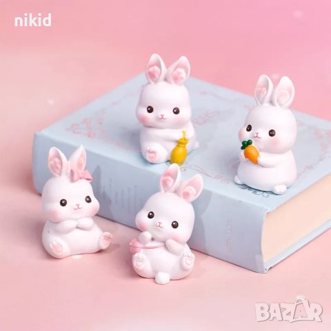 3D 4 вида Заек зайче цилиндър силиконов молд форма фондан шоколад гипс смола свещ кубчета имена, снимка 11 - Форми - 40132172