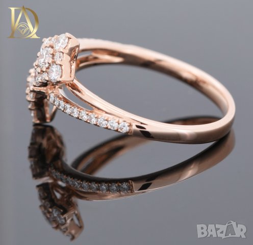 Нов Златен Пръстен с 0.69кт Естествени Брилянти , снимка 4 - Пръстени - 40059992