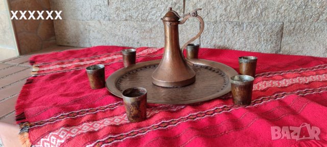 Стар кован меден сервиз за греяна ракия , снимка 10 - Антикварни и старинни предмети - 39842491