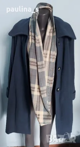 Винтидж / Луксозно палто в цвят Тюркоаз "Three luster" / голям размер , снимка 14 - Палта, манта - 26879606