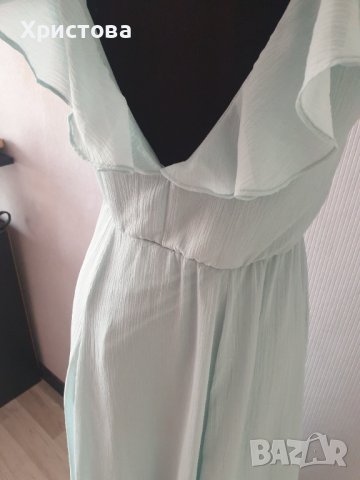 НОВА! Дълга рокля в зелено/мента VILA -38,00лв., снимка 5 - Рокли - 41569388