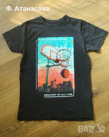 Ефектна тениска PRIMARK баскетбол, размер 140-146, 9-10 години, като нова
