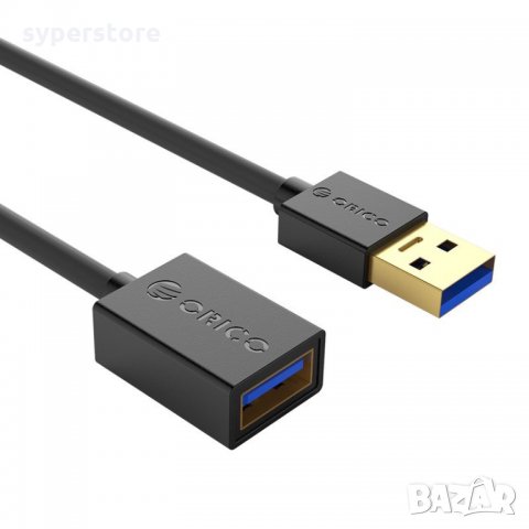 Кабел USB3.0 Мъжко към Женско 1.5m Черен Orico U3-MAA01-15-BK-BP Cable USB - USB M/F, снимка 3 - Кабели и адаптери - 34333427
