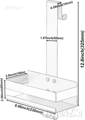 NEWRAIN Shower Caddy Hanging, Рафт за душ без пробиване за окачване на стъклената врата на душа, снимка 4 - Други стоки за дома - 47662655