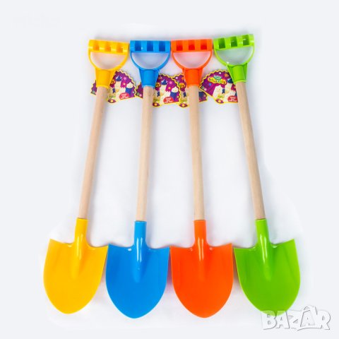 Детска лопатка за пясък с дървена дръжка 46см.