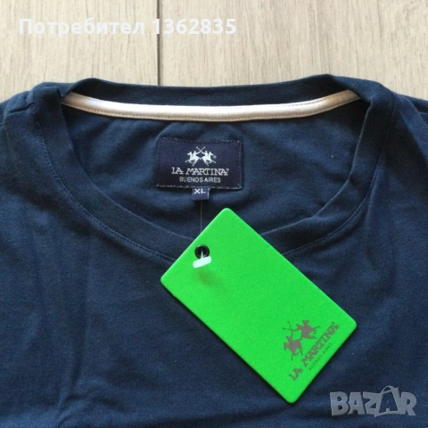 НОВА оригинална синя памучна тениска LA MARTINA размер XL от Италия, снимка 3 - Тениски - 52866698