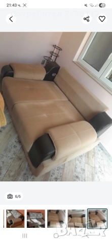 Разтегателен двуместен диван, снимка 6 - Дивани и мека мебел - 51546524