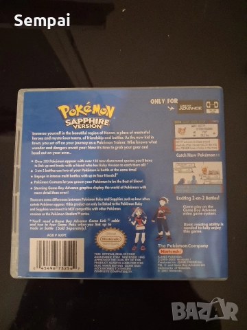 Pokémon Sapphire Version за Game Boy Advance, снимка 3 - Други игри и конзоли - 52978171