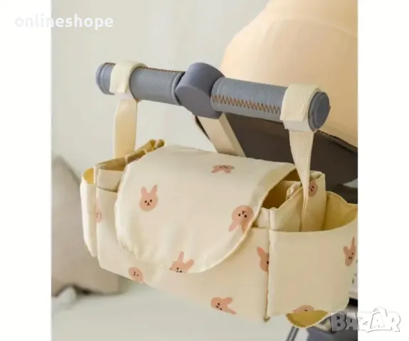 Чанта органайзер за бебешка / детска количка -  черна с мечета, снимка 3 - Раници - 48704025