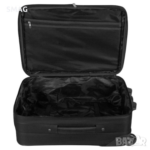 Черен куфар с колелца 34л_1173432, снимка 4 - Куфари - 52199944