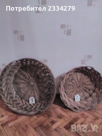 Стари плетени кошници-панери,големи ръчно изплетени, през 40-те години, снимка 3 - Антикварни и старинни предмети - 41898860