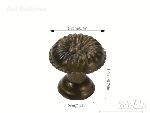 Бронзов обков дръжки за мебели 10 бр., снимка 2 - Други - 48859255
