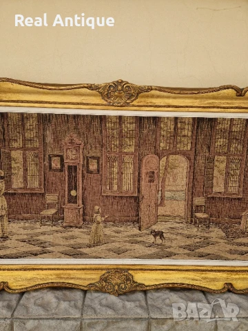 Уникален огромен антикварен колекционерски белгийски гоблен , снимка 5 - Гоблени - 50645143