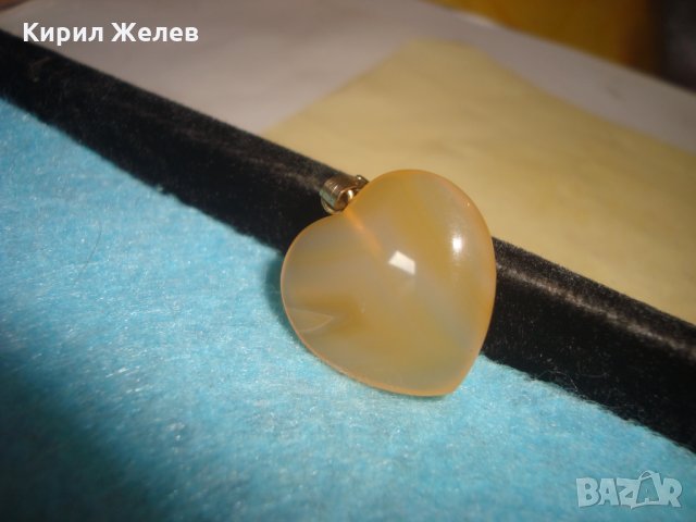 ТОПАЗЕНО СЪРЧИЦЕ СКЪПОЦЕНЕН АРТ-ДЕКО МЕДАЛЬОН ПЕНДАНТ 26664, снимка 3 - Колиета, медальони, синджири - 34777472