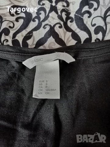 Черна дамска блузка H& M, снимка 3 - Тениски - 40996848