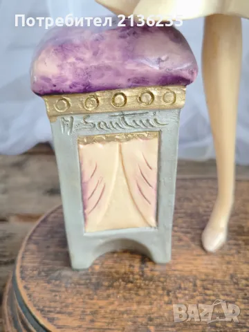 Фигура Santini – 48 см, Италия, арт деко, снимка 5 - Антикварни и старинни предмети - 50425125