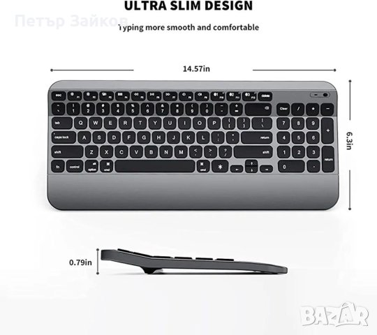 Bluetooth клавиатура NIXIUKOL за Mac OS, снимка 5 - Клавиатури и мишки - 40891775