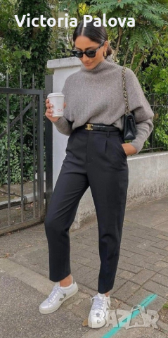 Разкошен пуловер кроп цвят olive , снимка 16 - Блузи с дълъг ръкав и пуловери - 44687054