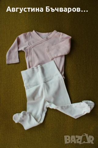 Комплект от 6 части H&M - 3бр. бодита+3 чифта ританки/размер 62, снимка 7 - Комплекти за бебе - 51340614