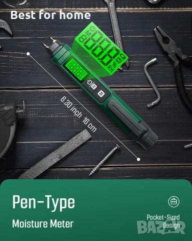 Влагомер за дървесина, преносим влагомер с писалка TESMEN, снимка 2 - Измервателни инструменти - 50916091