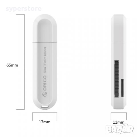 Card Reader Четец на карти комбиниран Orico CRS21 USB3.0 Поддържа TF / SD / SDHC / SDXC карти, снимка 3 - Кабели и адаптери - 35700705