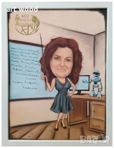 Ръчно рисувана карикатура - шарж по снимка за учител/ка, снимка 5 - Други услуги - 33110728