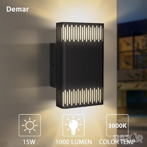 Lamomo LED Външни стенни осветителни тела Модерни 3000K-5000K , снимка 7 - Лампи за стена - 41805733