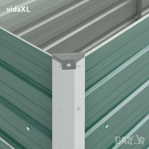 vidaXL Градинска висока леха поцинкована стомана 100x40x77 см зелена, снимка 7 - Саксии и кашпи - 56147619