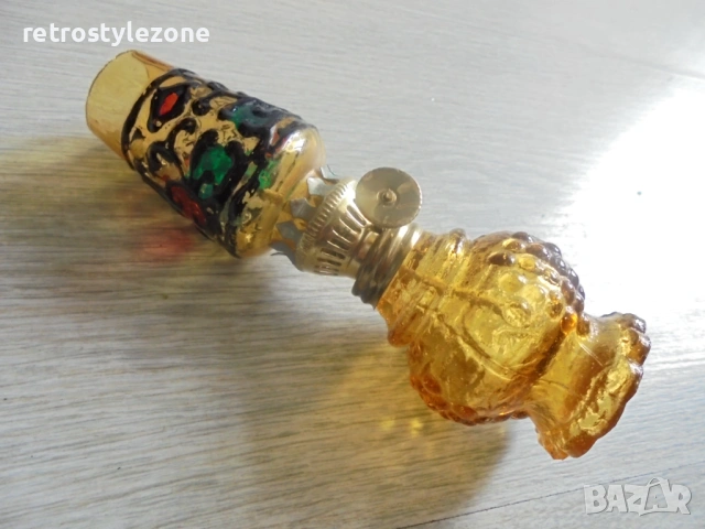 № 8479 Стара малка стъклена газена лампа – декоративна, винтидж  , снимка 4 - Други ценни предмети - 47646485