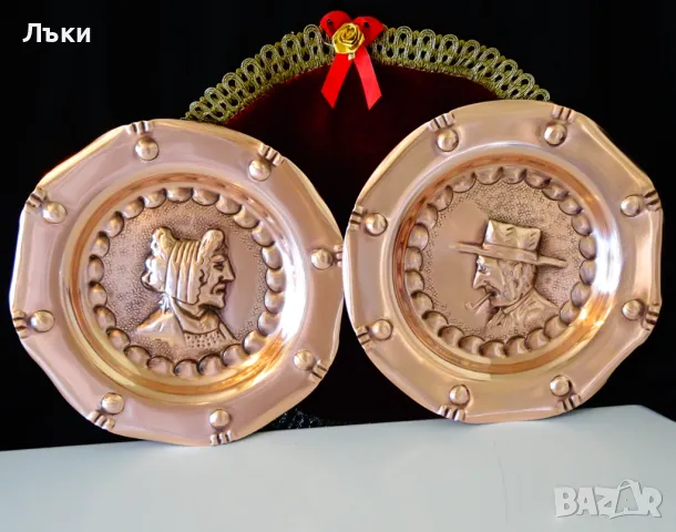 Медна чиния,медно пано,портрет Lanouaille. , снимка 8 - Антикварни и старинни предмети - 50024571