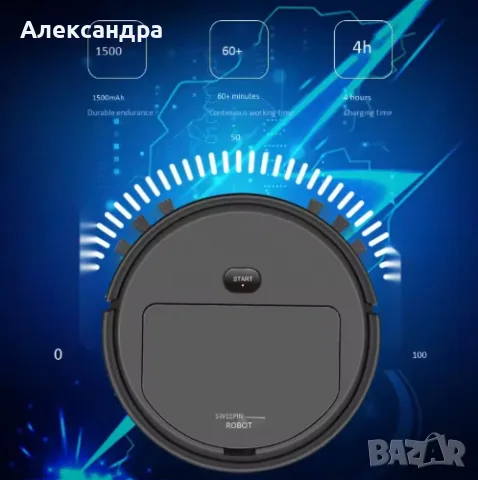 Интелигентна прахосмукачка робот 3в1 две четки и моп за почистване на домакинство, снимка 3 - Прахосмукачки - 56181210