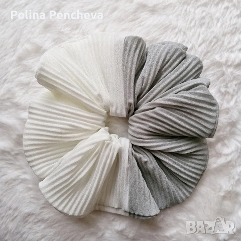 Скрънчита за коса - сатен, снимка 13 - Аксесоари за коса - 53356323